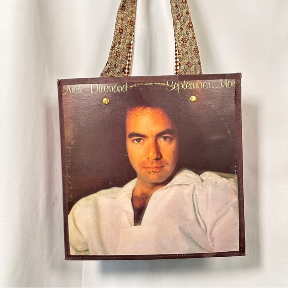 Neil Diamond Album Cover Tote Bag Faux Leather Upcycled Record Purse Retro Festi - Picture 9 of 17